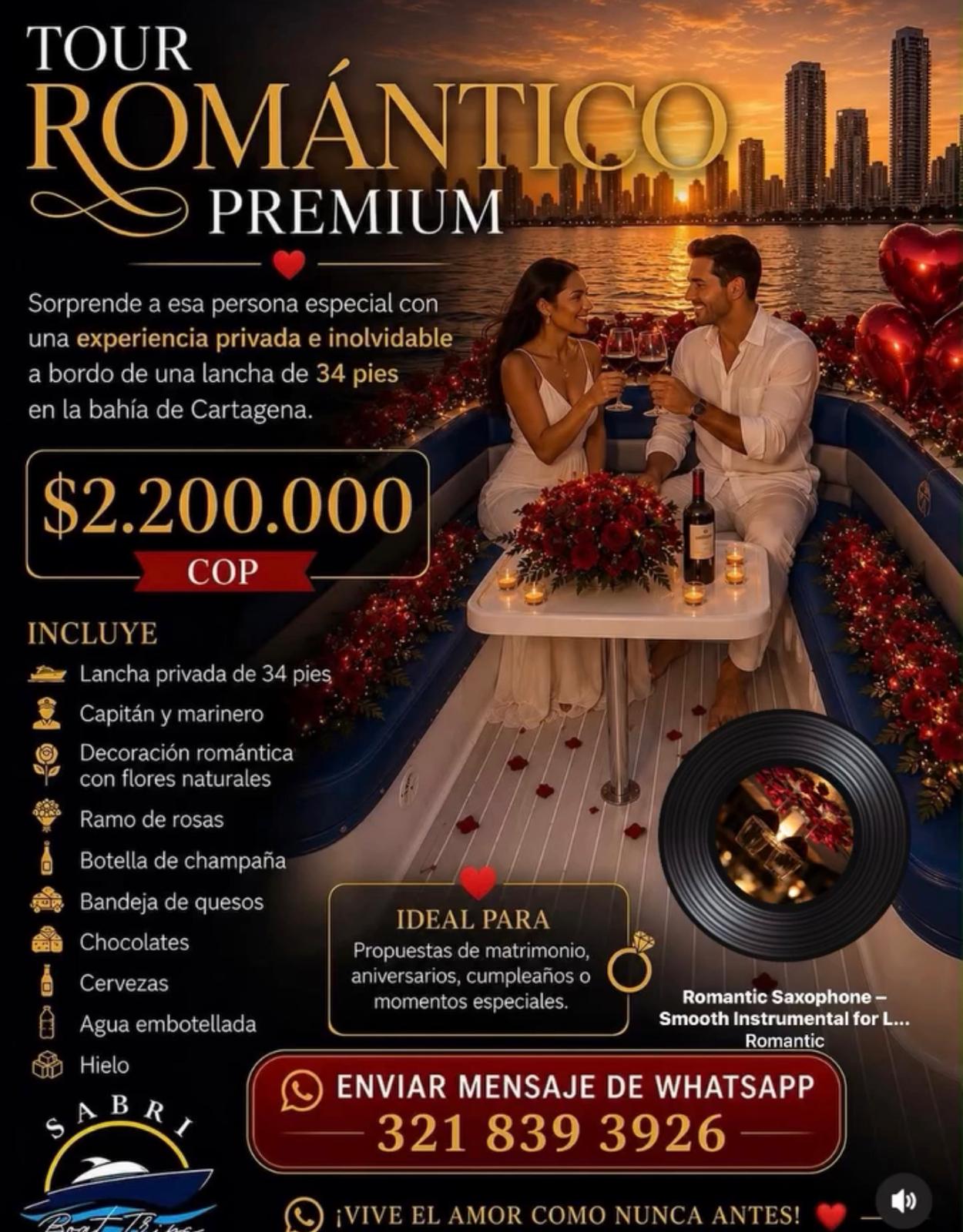 Tour Romántico Premium en Lancha